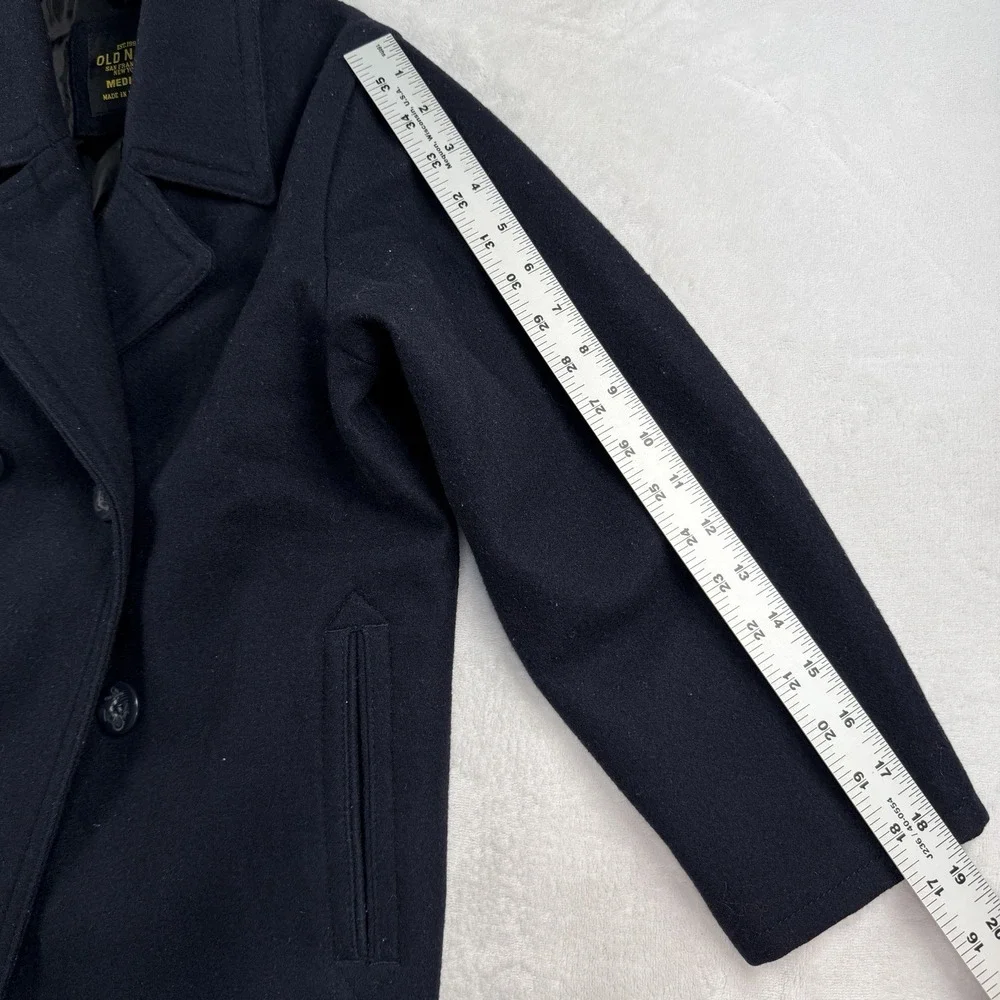 Old Navy Boys PeaCoat Kids Medium Sailor Wool Blend Casual Button Heavy Blue